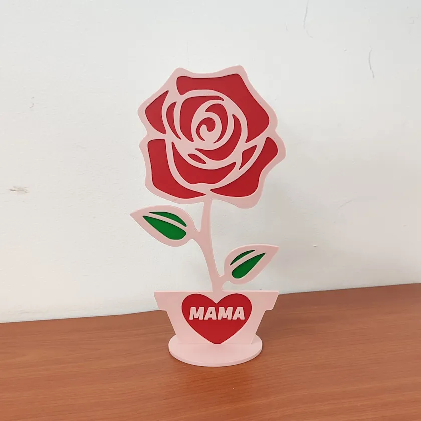Flor con Mensaje para Mamá - 21 cm