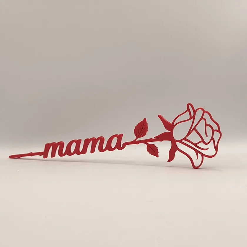 Rosa con Letrero Mamá - 26 cm