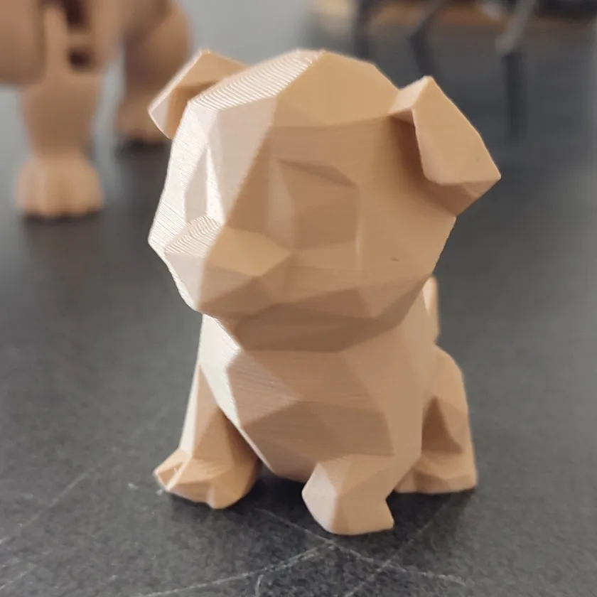 Pug Low Poly - 5 cm
