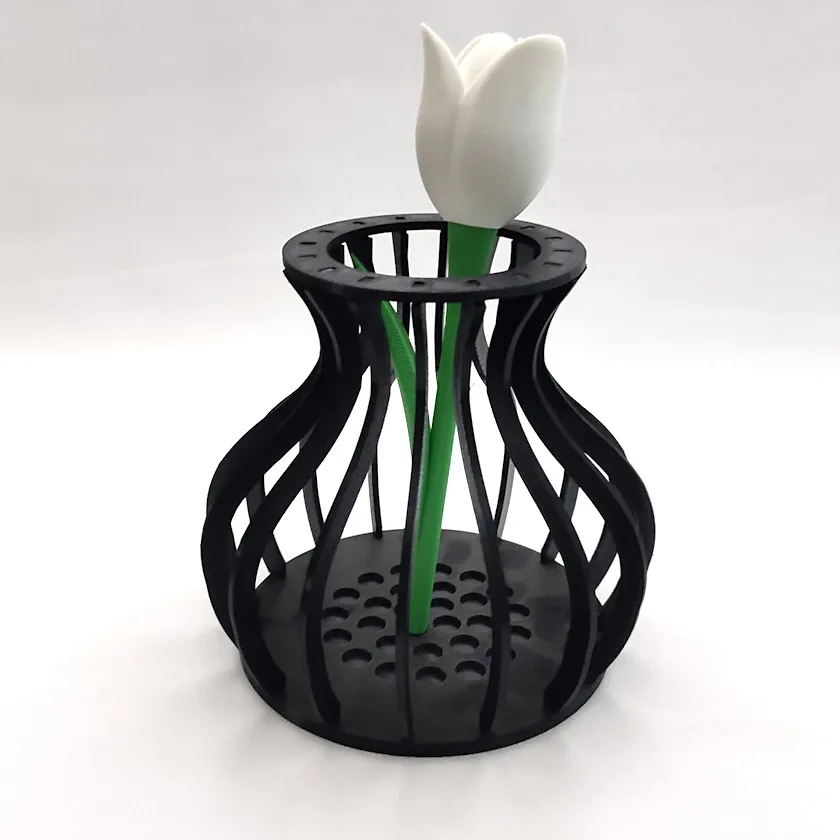 Florero plano con rosas (Solo Florero)