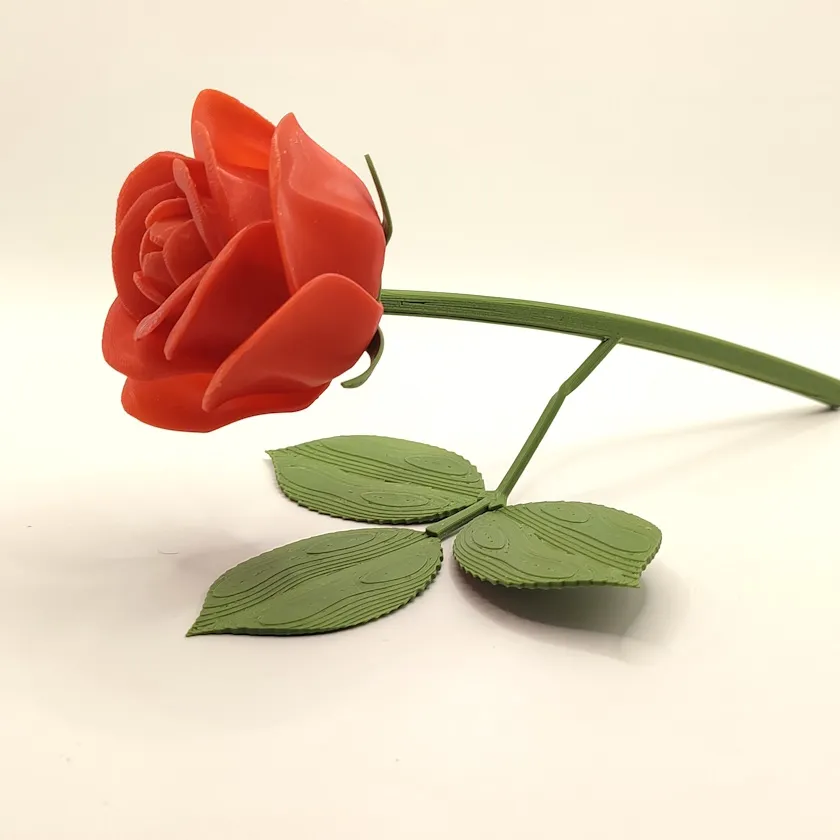 Rosa sencilla con Base - 17 cm